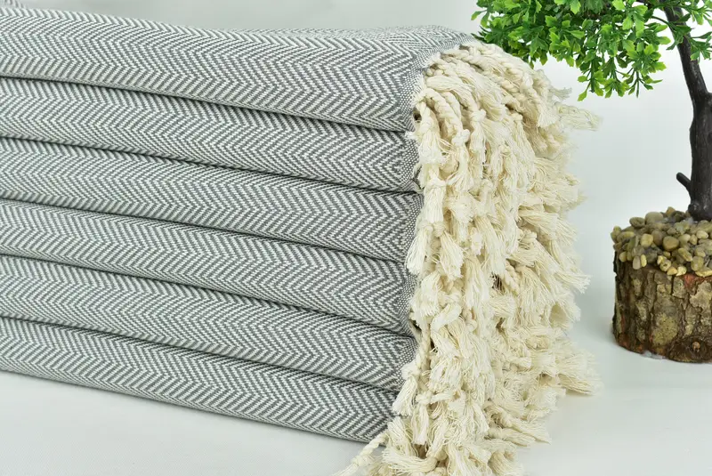 Custom Wedding Gifts, Xmas Gifts, Thin and lightweight Turkish peshtemal, Quick-Dry Beach Towel, 70x40 Cotton Herringbone Towel, Gift For Him - 3