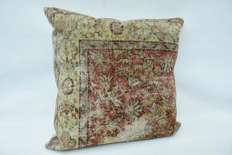 Pastel Cushion Case, Vintage Kilim Pillow, Hippie Throw Pillow Case, 32x32 Red Pillow Case, Turkish Kilim Pillow, Turkish Pillow, Pillow Case - 2