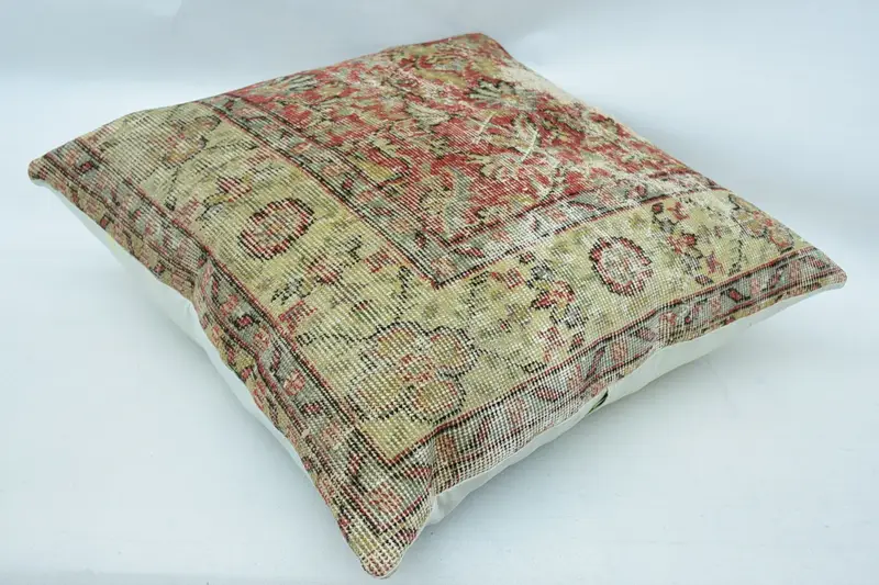 Pastel Cushion Case, Vintage Kilim Pillow, Hippie Throw Pillow Case, 32x32 Red Pillow Case, Turkish Kilim Pillow, Turkish Pillow, Pillow Case - 6