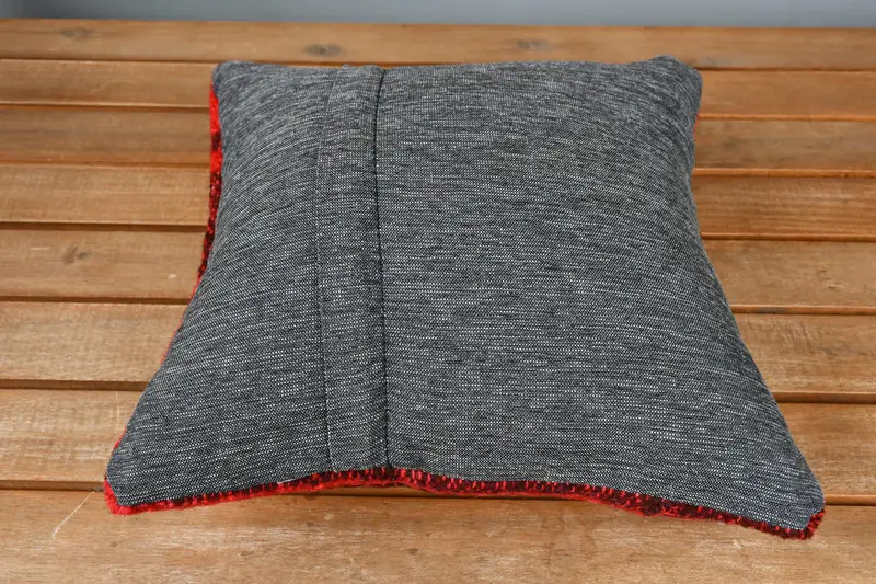 Office Chair Cushion, Boho Pillow, Office Chair Pillow Cover, 12x12 Red Pillow, Turkish Pillow, Cushion, Vintage Pillow, Vintage Throw Pillow - 5