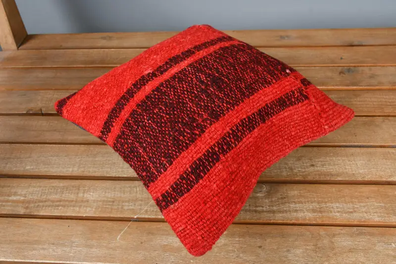 Office Chair Cushion, Boho Pillow, Office Chair Pillow Cover, 12x12 Red Pillow, Turkish Pillow, Cushion, Vintage Pillow, Vintage Throw Pillow - 2