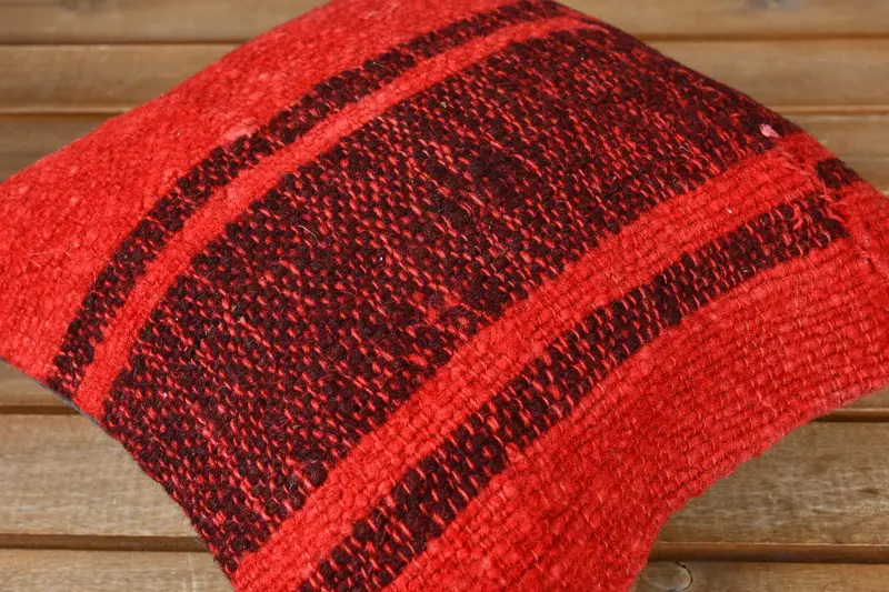 Office Chair Cushion, Boho Pillow, Office Chair Pillow Cover, 12x12 Red Pillow, Turkish Pillow, Cushion, Vintage Pillow, Vintage Throw Pillow - 3