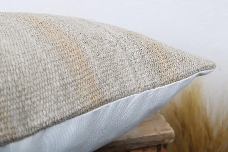Ethnical Kilim Rug Pillow, Kilim Cushion Sham, Couch Pillow Sham, Interior Designer Pillow, Rustic Pillow Cover, Cushion, 18x18 Beige Cushion Cover - 6