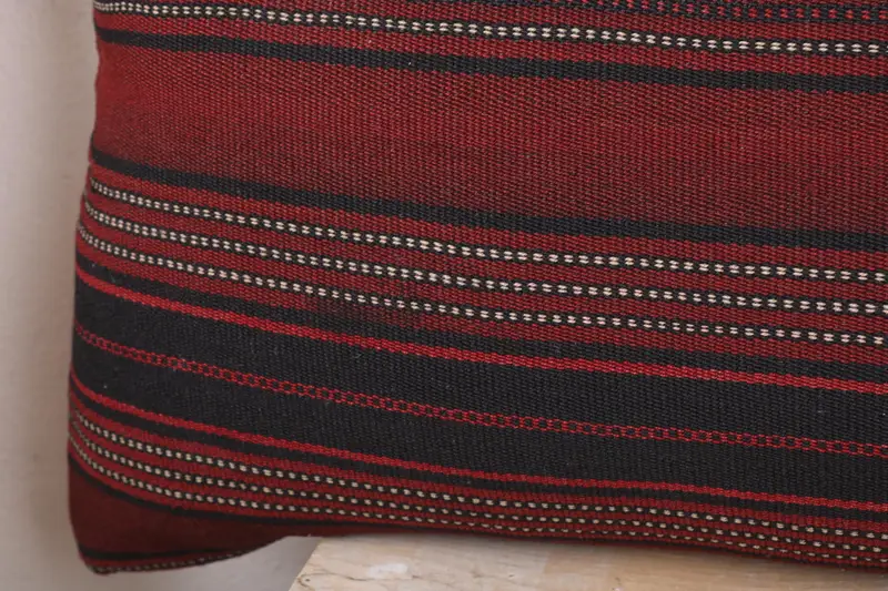 Pillow Cover, Pastel Cushion, 16x43 Red Pillow, Vintage Kilim Throw Pillow, Kilim Cushion Sham, Turkish Bench Cushion, Handmade Kilim Cushion - 3