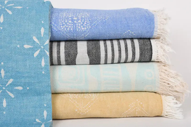 Woven Blanket, Wedding Favors, Christmas Tablecloth, Turkish Blanket, Organic Throw, Oversized Beach Towel, Home Gift, 80x60 Cotton Set of 5 Towel - 1
