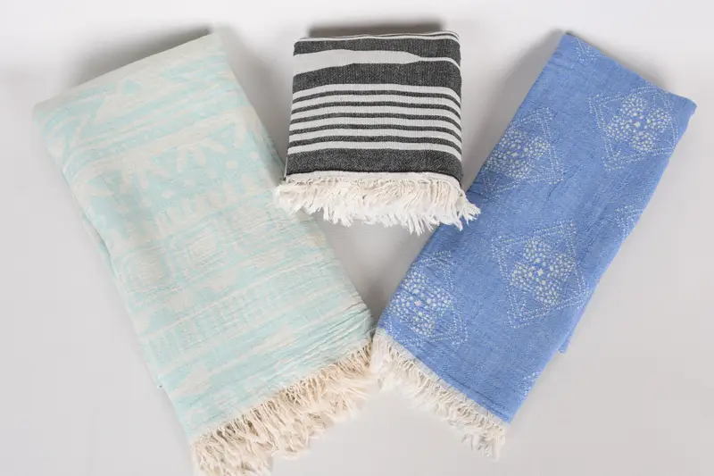 Woven Blanket, Wedding Favors, Christmas Tablecloth, Turkish Blanket, Organic Throw, Oversized Beach Towel, Home Gift, 80x60 Cotton Set of 5 Towel - 7
