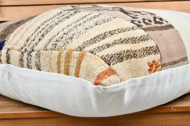28x28 White Cushion Cover, Kilim Pillow, Kilim Rug Cushion, Pillow for Sofa, Retro Pillow Cover, Turkish Pillow, Pillow Cover - 3