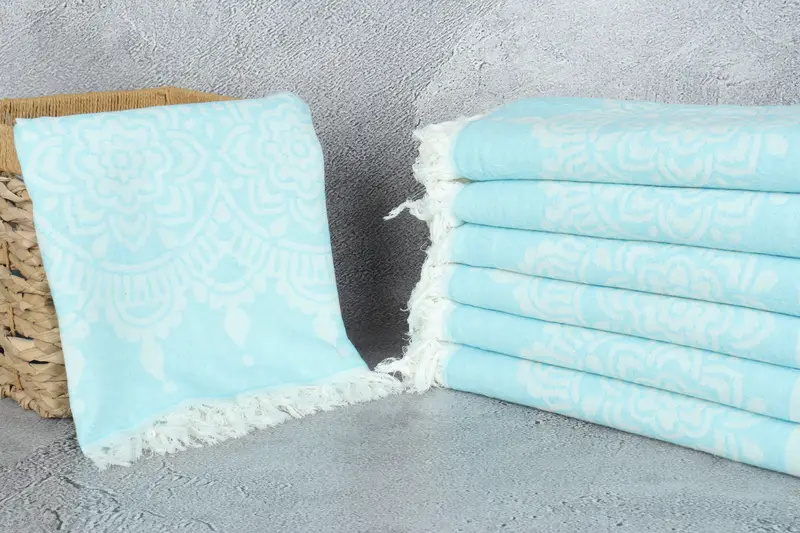 Organic towel, Bridesmaid Gift Towel, Gift For Boyfriend, Custom Towel, Fringed Turkish towel for poolside, 74x36 Cotton Floral Patterned Towel - 4