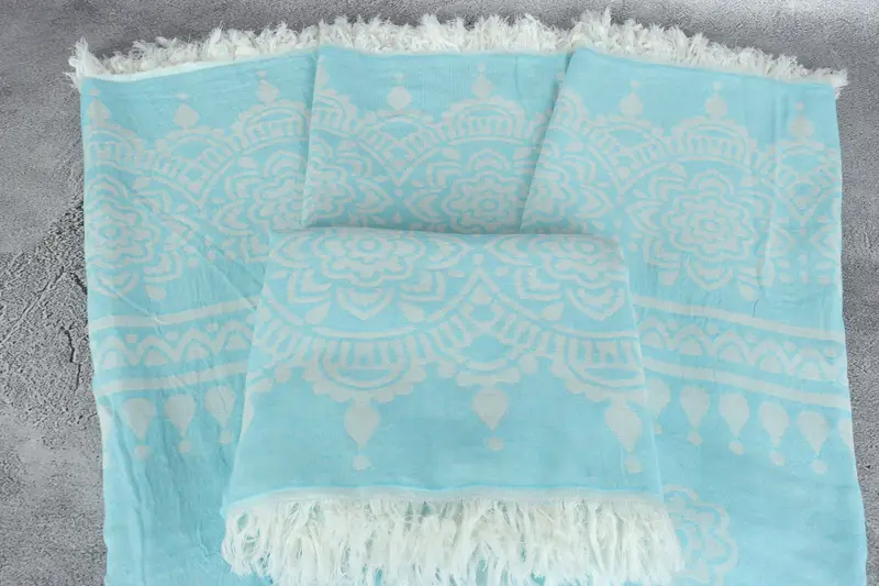 Organic towel, Bridesmaid Gift Towel, Gift For Boyfriend, Custom Towel, Fringed Turkish towel for poolside, 74x36 Cotton Floral Patterned Towel - 5