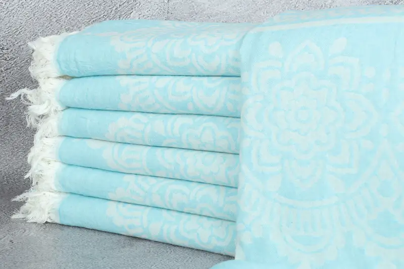 Organic towel, Bridesmaid Gift Towel, Gift For Boyfriend, Custom Towel, Fringed Turkish towel for poolside, 74x36 Cotton Floral Patterned Towel - 2