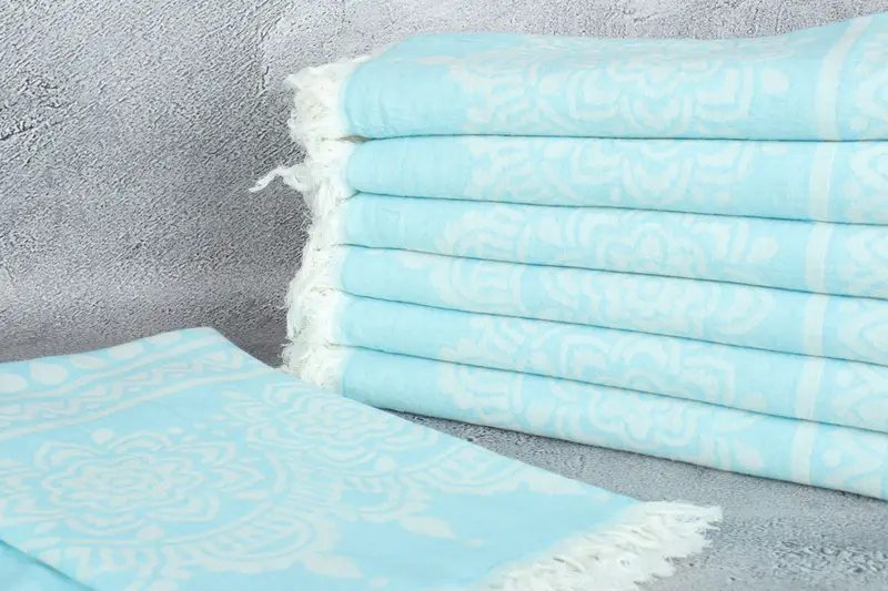 Organic towel, Bridesmaid Gift Towel, Gift For Boyfriend, Custom Towel, Fringed Turkish towel for poolside, 74x36 Cotton Floral Patterned Towel - 3