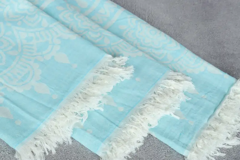 Organic towel, Bridesmaid Gift Towel, Gift For Boyfriend, Custom Towel, Fringed Turkish towel for poolside, 74x36 Cotton Floral Patterned Towel - 6