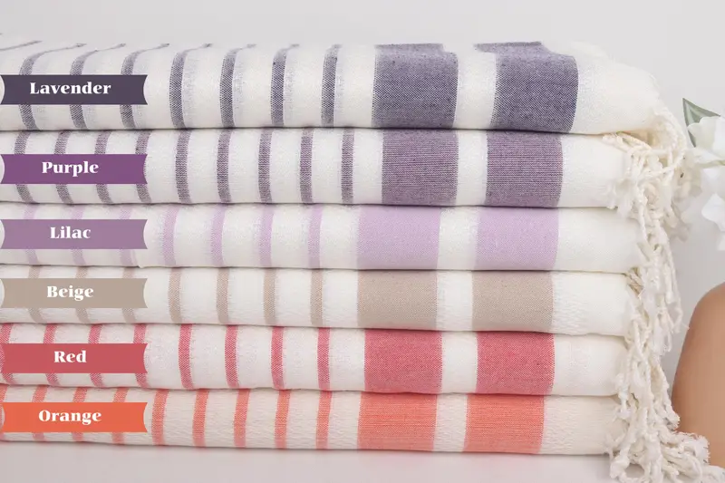 Spa Gift Towel, Gift For Mom, Bridal Shower Gift, Summer Gift, Vegas Bachelorette Party Favors, Bridesmaid Gift Towel, 70x40 Cotton Striped Towel - 2