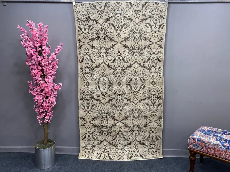 Elegante alfombra oriental beige, 10x1,8m Beige y marrón