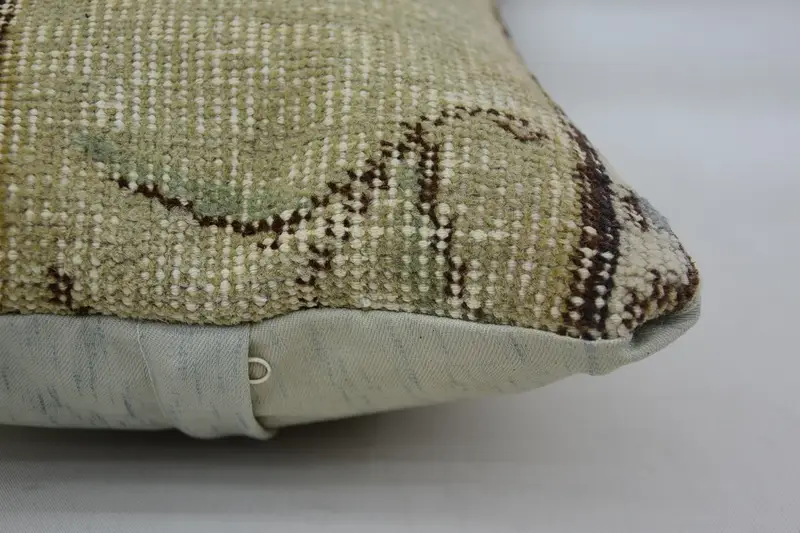 Cushion, Crochet Pattern Cushion Case, 12x20 Beige Cushion, Vintage Kilim Pillow, Interior Designer Pillow, Kilim Cushion Sham - 5
