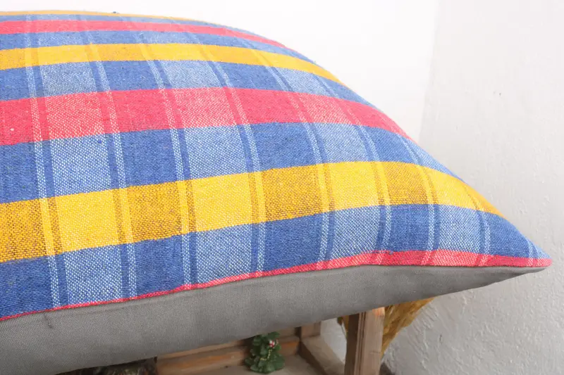 Vintage Kilim Throw Pillow, Aztec Pillow Case, Throw Kilim Pillow, Customized Pillow, 32x32 Blue Cushion Case, Kilim Cushion Sham, Pillow - 6