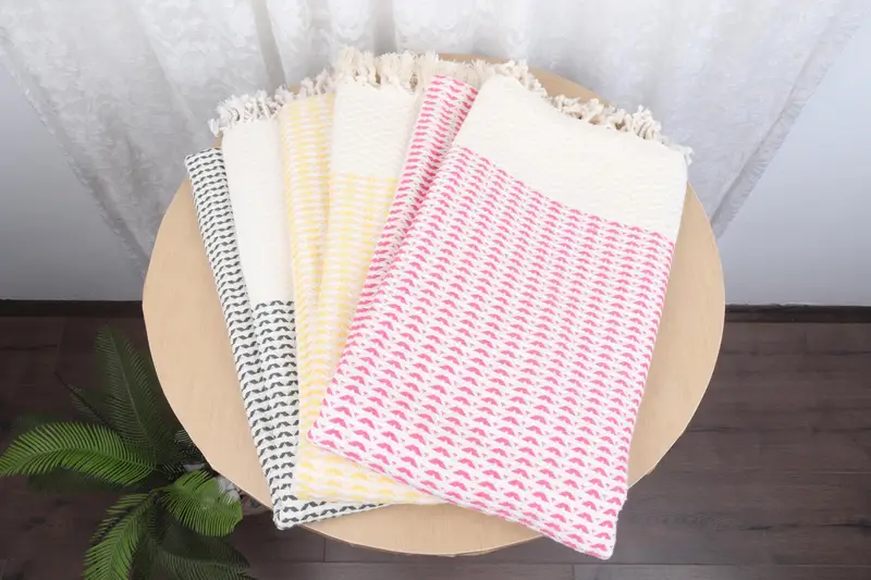 Organic Cotton Diamond Towel, Personalized 40x75 Inches, Bath Towel