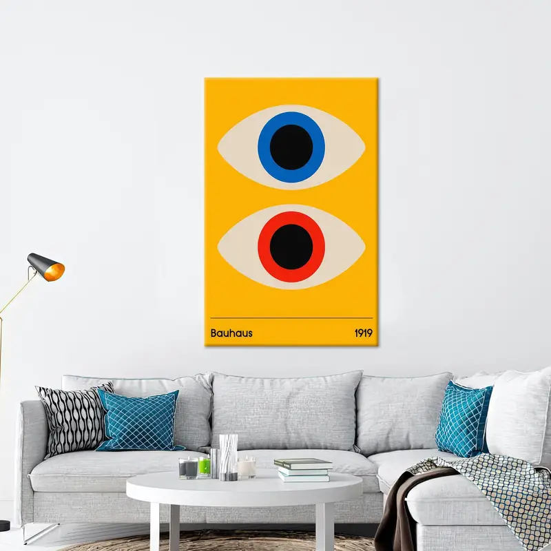 Modern Bauhaus Kanvas Tablo Baskı: Orta Yüzyıl Minimal Sanatı