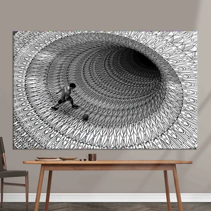 Impresión abstracta en lienzo 3D: decoración del hogar moderna, elegante y artística