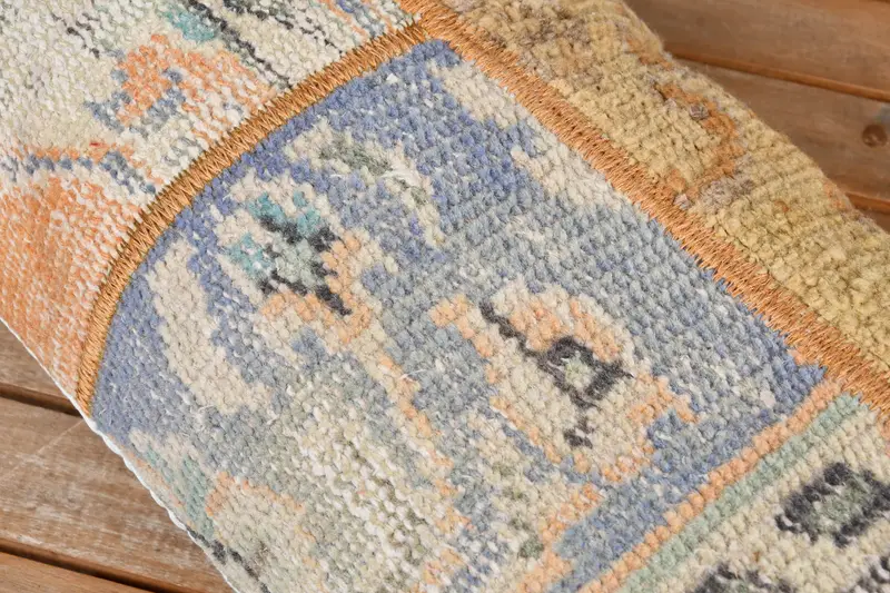 Vintage Kilim Pillow, Floor Cushion Cover, Turkish Bench Pillow Case, Vintage Pillow, 12x36 Beige Pillow Sham, Cushion Case, Handmade Kilim Cushion - 4