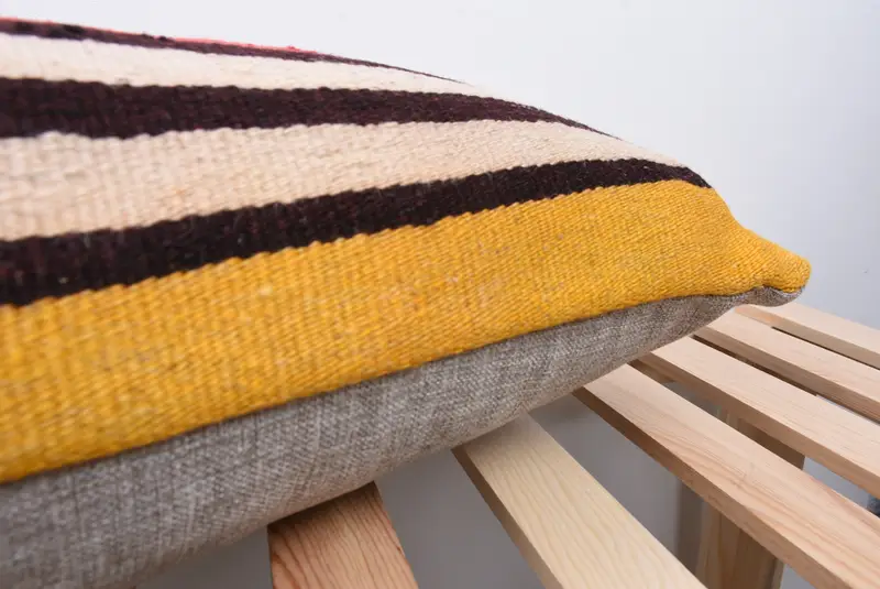 Boho Pillow Sham Cover, Pillow, Kilim Cushion Sham, Art Deco Pillow Case, Pattern Throw Cushion, Interior Designer Pillow, 12x48 Red Pillow Cover - 7