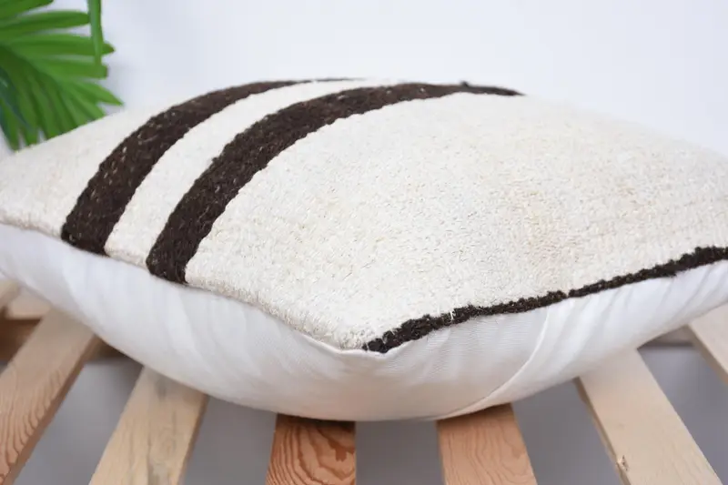 Neutral Throw Pillow Sham, Turkish Kilim Pillow, 16x16 White Pillow Sham, Pillow Sham, Retro Pillow Cover, Boho Pillow Sham Cover, Vintage Pillow - 6