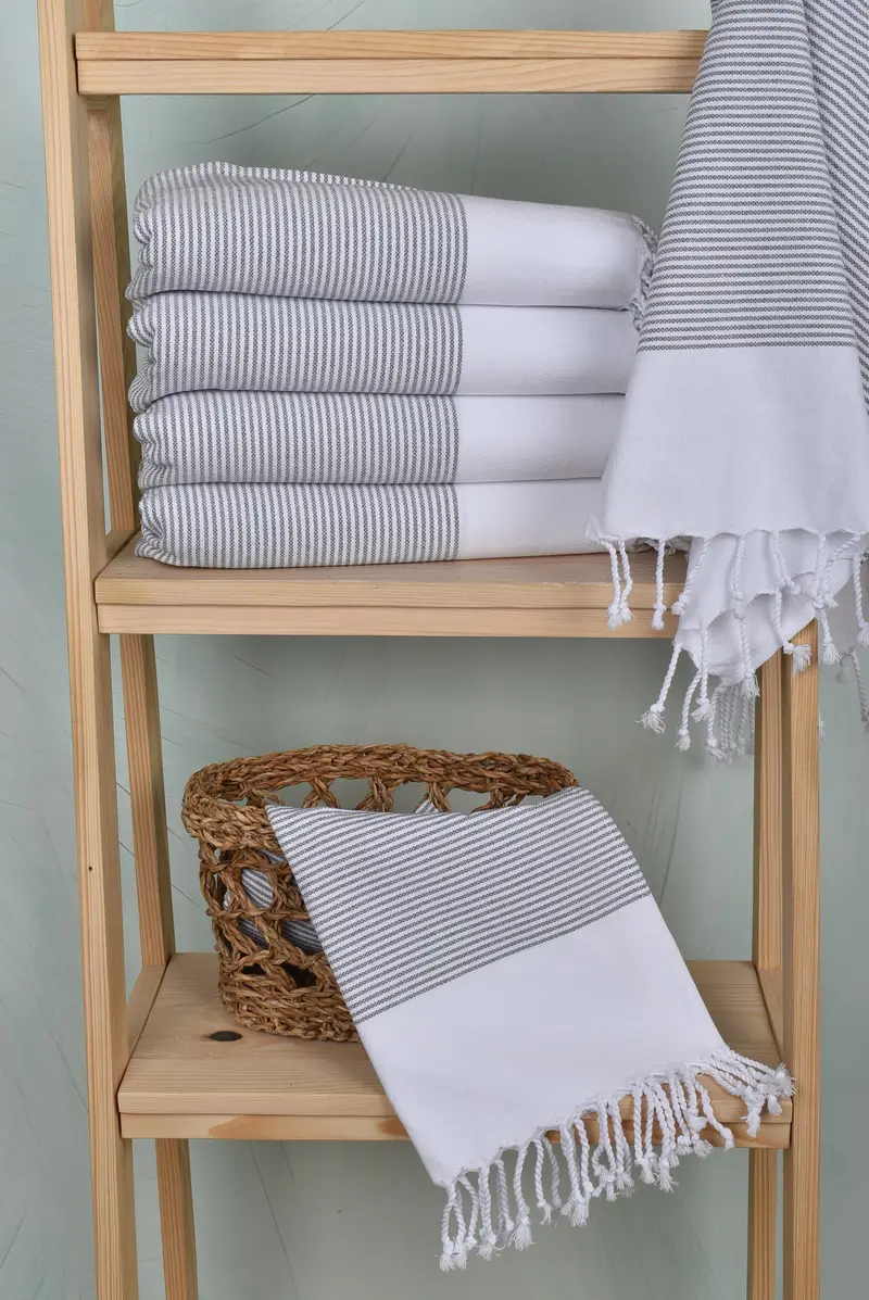 Turkish Tea Towel, Bridesmaid Gifts, 40x18 Cotton Striped Towel, Small Bath Towels, Beach Theme Bachelorette Party, Gym Towel, Christmas Hand Towel - 3
