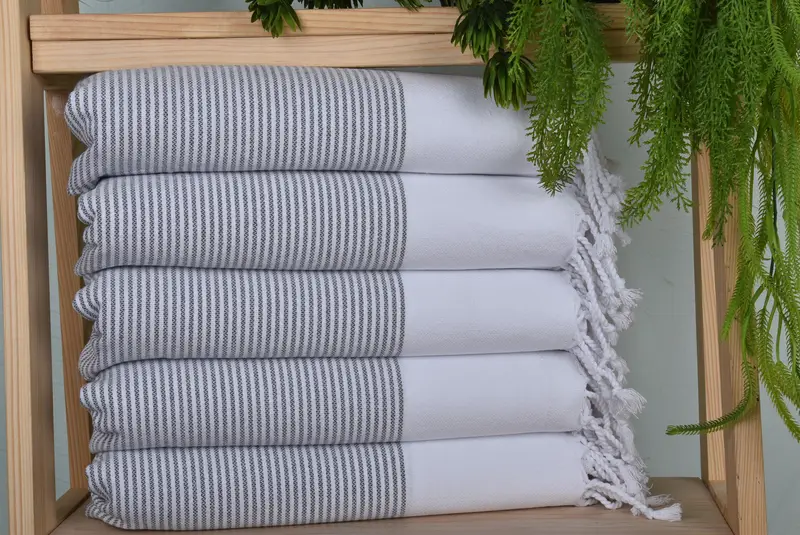 Turkish Tea Towel, Bridesmaid Gifts, 40x18 Cotton Striped Towel, Small Bath Towels, Beach Theme Bachelorette Party, Gym Towel, Christmas Hand Towel - 1