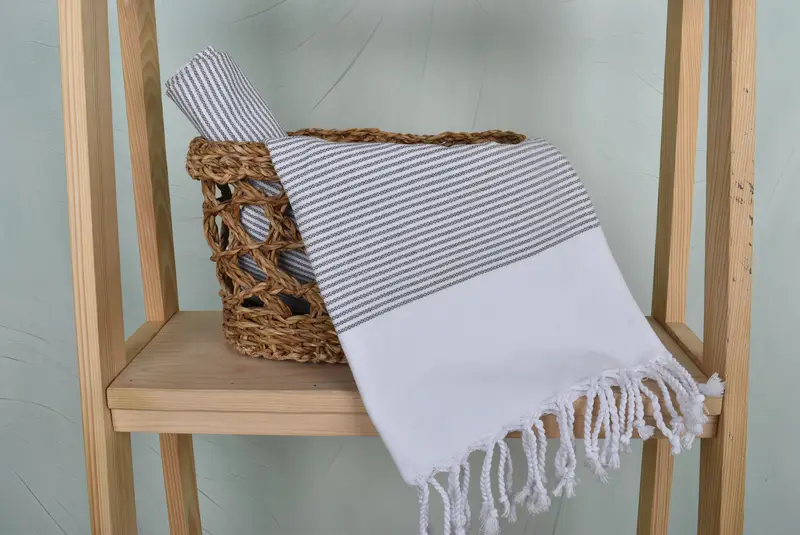 Turkish Tea Towel, Bridesmaid Gifts, 40x18 Cotton Striped Towel, Small Bath Towels, Beach Theme Bachelorette Party, Gym Towel, Christmas Hand Towel - 4