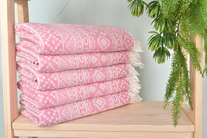 Organic Towel, Bridesmaid Gift, Bachelorette Party Gifts, Gift For Him, Unique Gift, Cotton towel, 68x36 Cotton Geometric Towel, Holiday Towel - 3