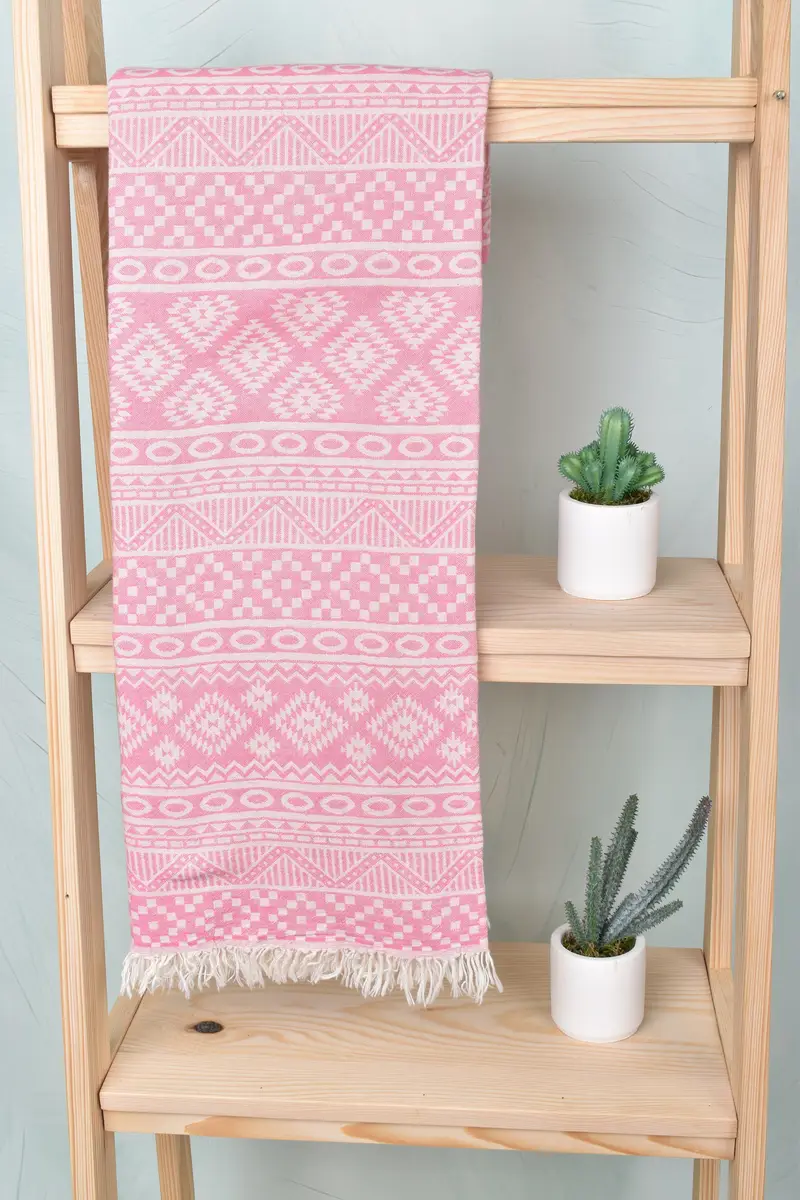 Organic Towel, Bridesmaid Gift, Bachelorette Party Gifts, Gift For Him, Unique Gift, Cotton towel, 68x36 Cotton Geometric Towel, Holiday Towel - 1
