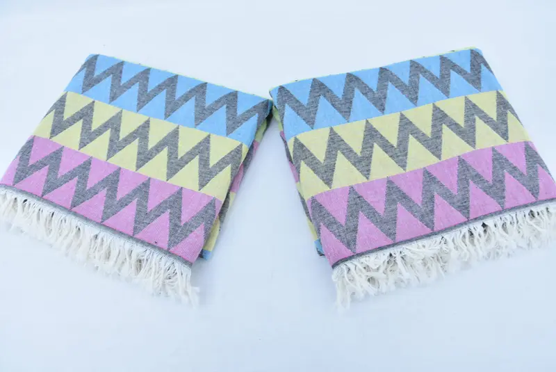 Bachelorette Favor, Thin towel, 70x40 Cotton Zigzag Design Towel, Absorbent towel, Gift For Him, Peshtemal Towel USA, Beach Towel Personalized - 5