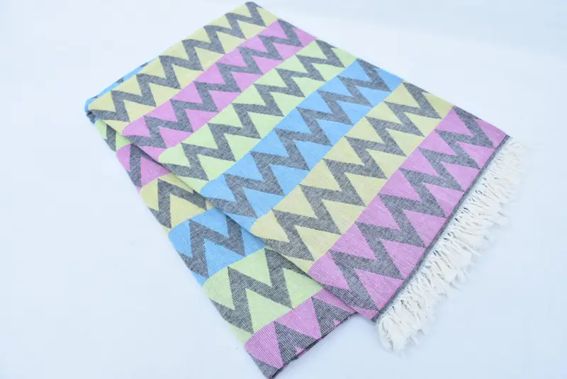 Bachelorette Favor, Thin towel, 70x40 Cotton Zigzag Design Towel, Absorbent towel, Gift For Him, Peshtemal Towel USA, Beach Towel Personalized - 6