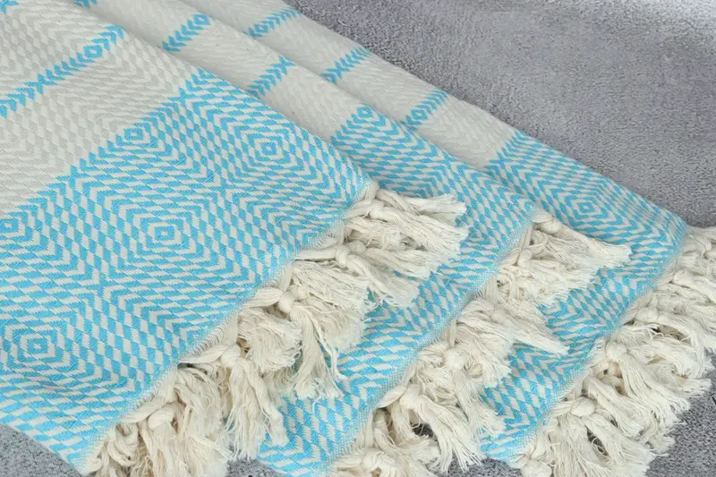 80x40 Cotton Diamond Towel, Monogram Beach Towel, Bridesmaid Gifts, Lightweight Turkish towel, Wedding Hand Made Gift, Bridesmaid Proposal Gift - 5