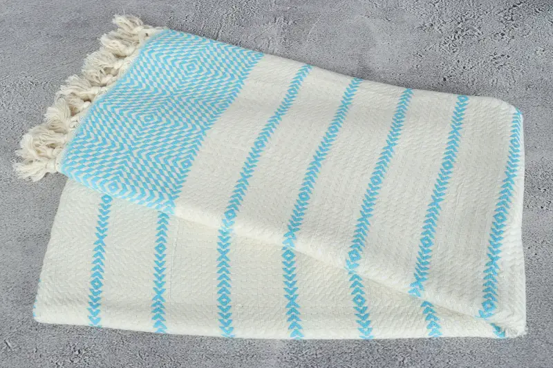 80x40 Cotton Diamond Towel, Monogram Beach Towel, Bridesmaid Gifts, Lightweight Turkish towel, Wedding Hand Made Gift, Bridesmaid Proposal Gift - 6