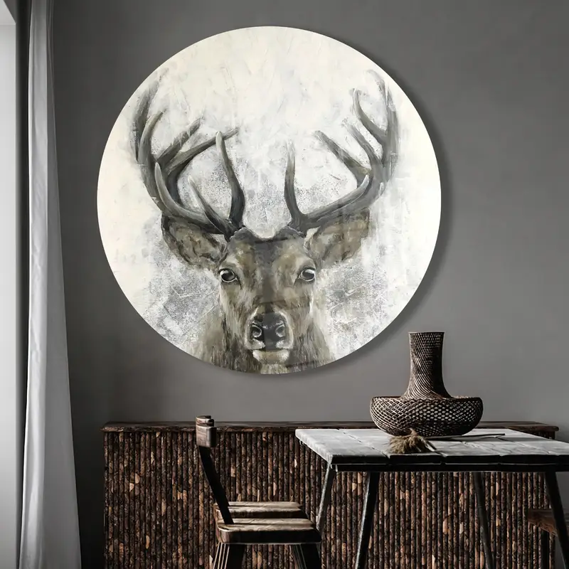 モダンな抽象的な鹿プリント ガラス - 農家とロフトの装飾