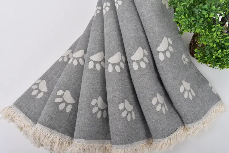 Wedding Towel, Luxury towel, 70x36 Cotton Paw Design Towel, Monogram Turkish Towel, Customized Turkish Towel, Wedding Gifts Towel, Bachelor Gift - 5
