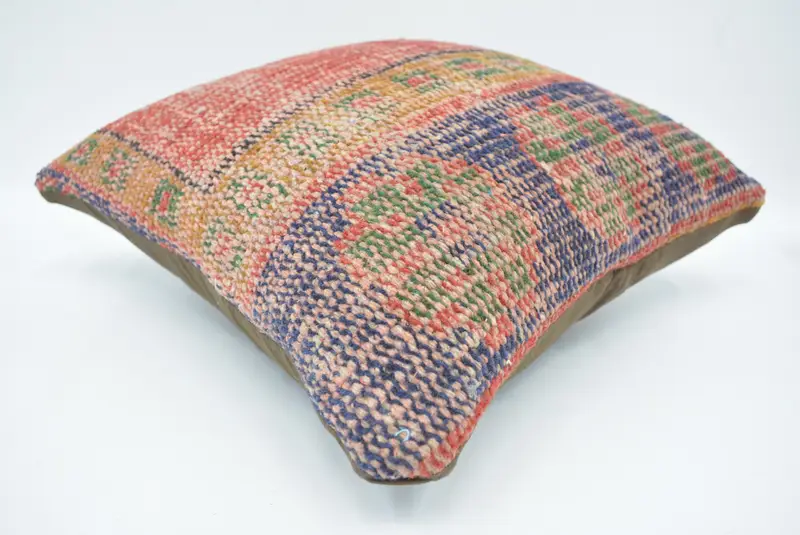 Kilim Cushion Sham, Cushion Cover, 16x16 Red Cushion, Luxury Cushion Case, Pillow for Couch, Kilim Pillow Cover - 6