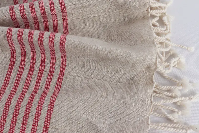 Travel towel, Embroidery Towel, 70x40 Linen Striped Towel, Housewarming Gift, Wedding Gift For Bride, Wedding Anniversary Gift, Sand-resistant towel - 8