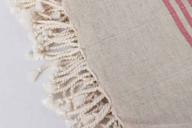 Travel towel, Embroidery Towel, 70x40 Linen Striped Towel, Housewarming Gift, Wedding Gift For Bride, Wedding Anniversary Gift, Sand-resistant towel - 7