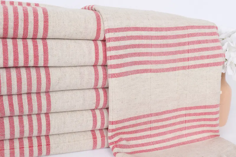 Travel towel, Embroidery Towel, 70x40 Linen Striped Towel, Housewarming Gift, Wedding Gift For Bride, Wedding Anniversary Gift, Sand-resistant towel - 2