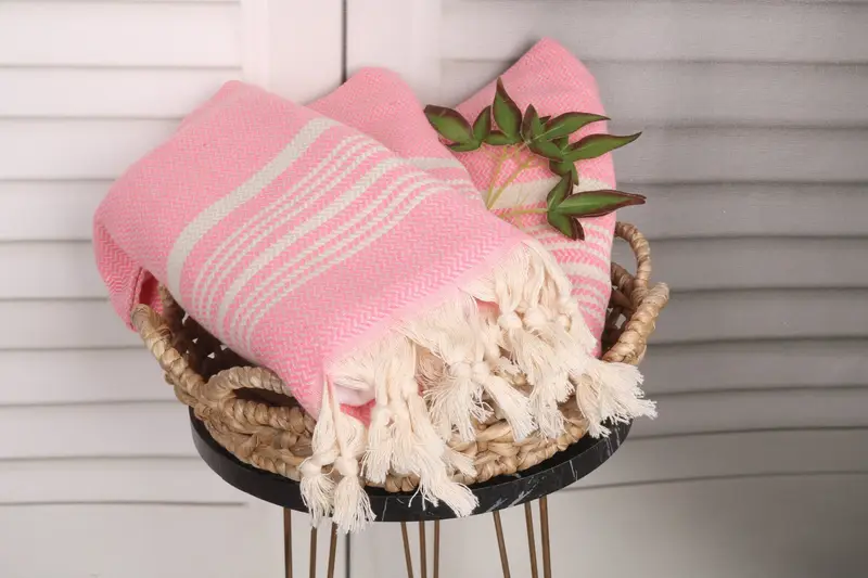 40x18 Cotton Striped Towel, Customized Towels, Turkish Tea Towel, Custom Turkish Towel, Small Bath Towels, Custom Hand Towel, Custom Name Towel - 5