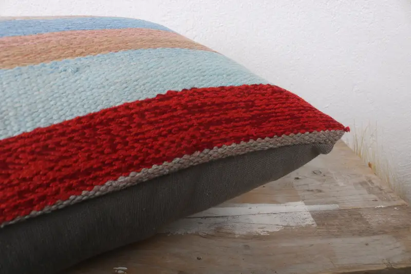 Vintage Kilim Throw Pillow, Handmade Kilim Cushion, Vintage Pillow, 12x24 Blue Cushion Case, Hippie Throw Pillow, Cushion Case - 6