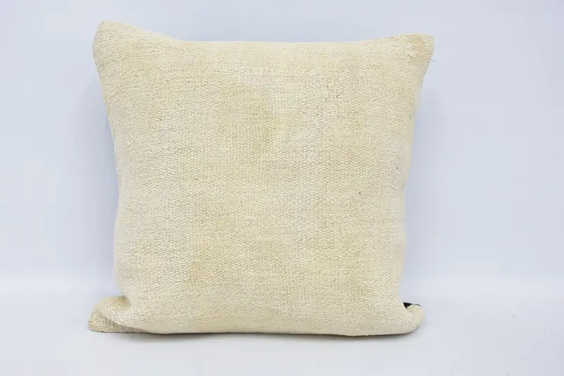 Throw Gift Pillow Sham, White 18x18 inch Wool Pillow Cover - 1