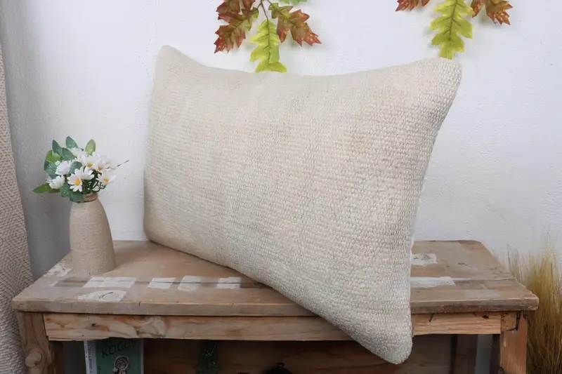 Pillow for Couch, Neutral Throw Pillow Case, 16x24 White Cushion Case, Oriental Pillow Sham, Kilim Cushion Sham, Boho Pillow Sham Cover, Cushion - 4