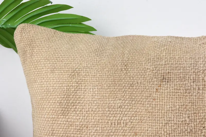 Turkish Bench Pillow Cover, 12x24 Beige Cushion Cover, Gift Pillow, Cushion Cover, Vintage Kilim Throw Pillow, Turkish Kilim Pillow - 2