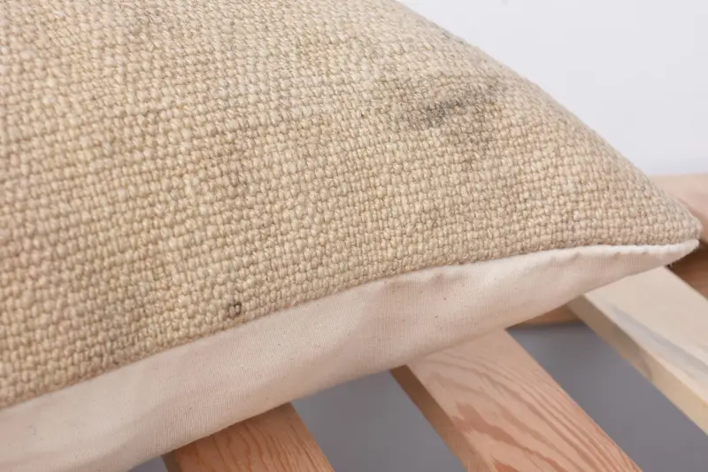 Turkish Bench Pillow Cover, 12x24 Beige Cushion Cover, Gift Pillow, Cushion Cover, Vintage Kilim Throw Pillow, Turkish Kilim Pillow - 7