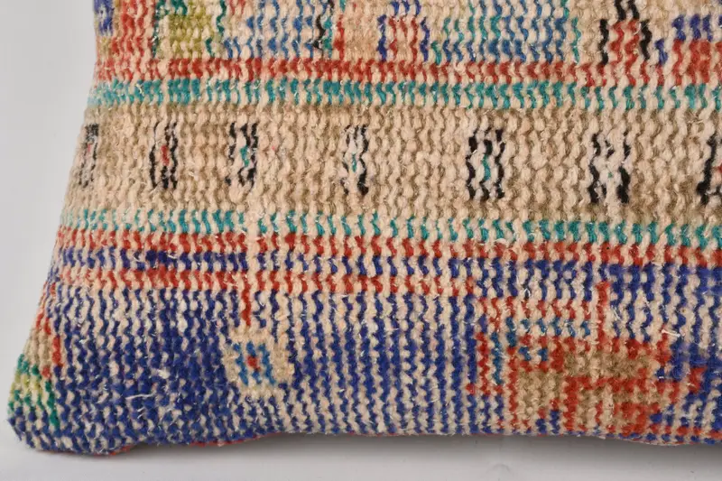 Turkish Corner Pillow, Pillow for Sofa, Pillow for Couch, Vintage Kilim Pillow, Pastel Pillow Case, 12x24 Blue Cushion, Cushion, Bench Pillow Cover - 4