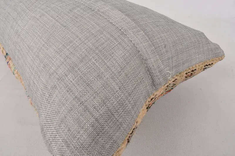 Turkish Corner Pillow, Pillow for Sofa, Pillow for Couch, Vintage Kilim Pillow, Pastel Pillow Case, 12x24 Blue Cushion, Cushion, Bench Pillow Cover - 8