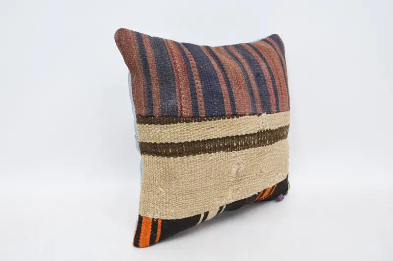 Rustic Pillow Cover, Vintage Kilim Throw Pillow, Pillow, Interior Designer Pillow, 14x14 Beige Pillow Case, Ethnical Kilim Rug Pillow - 3